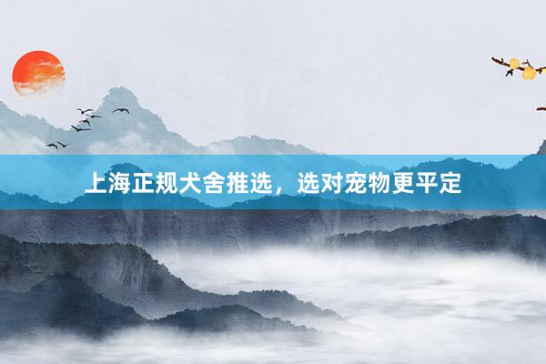 上海正规犬舍推选，选对宠物更平定